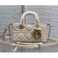 Good Quality Dior Mini Lady D-Joy Bag in Cannage Lambskin with Bow D090424 White 2026