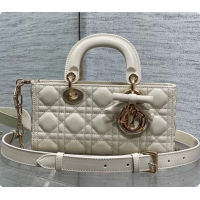 Original Cheap Dior Small Lady D-Joy Bag in Cannage Lambskin with Bow D090425 White 2026