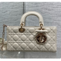 Lowest Cost Dior Medium Lady D-Joy Bag in Cannage Lambskin with Bow D090426 White 2026
