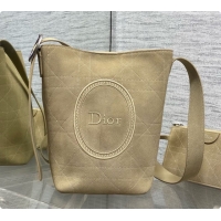 Good Looking Dior Jett Médaillon Small Bucket Bag in Cannage Suede Calfskin Camel 2026 6090433