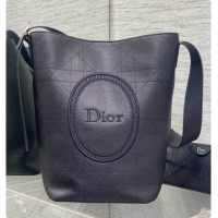 Modern Dior Jett Médaillon Bucket Bag in Cannage Grained Calfskin Black 2026 6090430