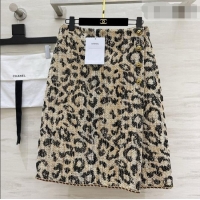 Best Price Chanel Leopard Tweed Skirt CH092937 Beige 2026