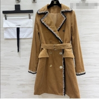 Well Crafted Chanel Corduroy Coat CH092938 Brown 2026