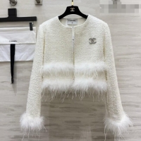 Best Quality Chanel Tweed Jacket CH092940 White 2026