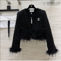 Buy Fashionable Chanel Tweed Jacket CH092941 Black 2026