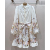 Newly Launched Zimmermann Linen Dress Z092963 White 2026