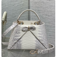 Buy Discount Dior Small Cigale Bag in Crocodile Pattern Calfskin D090443 White 2026