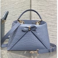 Best Design Dior Small Cigale Bag in Crocodile Pattern Calfskin D090445 Blue 2026