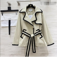 New Release Creation Chanel Trench Coat CH093008 Khaki 2026