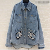 New Cheap Chanel Denim Shirt CH093015 Blue 2026