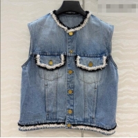 Classic Cheap Chanel Denim Vest CH093017 Blue 2026