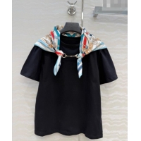 Top Grade Hermes Cotton T-shirt with Scarf CH093023 Black 2026