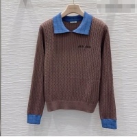 Buy Fashionable Miu Miu Wool Sweater M093052 Brown 2026