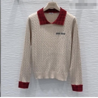 Buy Cheapest Miu Miu Wool Sweater M093053 Beige 2026