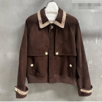 Grade Inexpensive Chanel Suede Jacket CH100120 Brown 2026