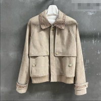 Luxury Discount Chanel Suede Jacket CH100121 Beige 2026