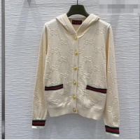 Top Grade Gucci Wool GG Cardigan D100614 Beige 2026