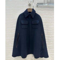Grade Quality Loro Piana Cashmere Cape Coat LP100140 Blue 2026