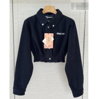 Good Cheapest Miu Miu Fleece Short Jacket M100143 Blue 2026