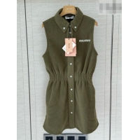 ​Fashion Discount Miu Miu Fleece Dress M100145 Green 2026