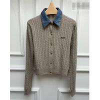 Best Price Miu Miu Wool and Cashmere Sweater M100631 Grey 2026