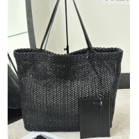 Best Quality The Row Barn Raffia Tote Bag 8873L Black 2026