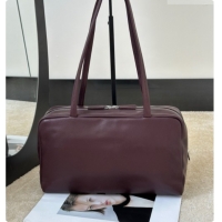 Cheap Design The Row Astra Soft Bowling Bag in Glossy Nappa Leather 8826 TR91442 Burgundy 2026