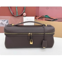 Best Quality Loro Piana LP Extra Softy Bag L33 in Grained Leather Coffee 2026 FAQ6591
