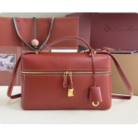 Cute Loro Piana LP Extra Bag L27 in Smooth Leather Red Brown 2026 0408010