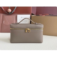 Discount Loro Piana LP Extra Pocket Pouch L19 in Grained Leather Warm Beige 2026 FAI8393