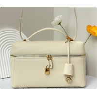 Grade Design Loro Piana LP Extra Bag L27 in Smooth Leather Cream White 2026 FAO3001