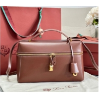 Good Quality Loro Piana LP Extra Bag L27 in Smooth Leather Caramel 2026 FAO3001