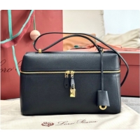 Sumptuous Loro Piana LP Extra Bag L27 in Palm-Grained Leather Black 2026 FAO3001