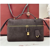 Big Discount Loro Piana LP Extra Bag L27 in Wave Nubuck Leather Coffee 2026 FAO3001
