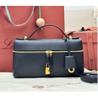Best Price Loro Piana LP Extra Bag L23 in Wave Leather Black 2026 FAQ2126