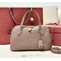 Discount Loro Piana LP Small Needle bag in Grained Leather Rock Grey 2026
