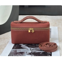 Lowest Cost Loro Piana LP Extra Pocket Pouch L19 in Fabric & Leather 8811 Dark Brown 2026