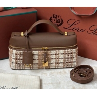 Low Price Loro Piana LP Extra Bag L23 in Tweed and Leather LP8812 Brown 01 2026