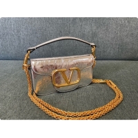 Best Price Valentino Small Loco Shoulder Bag in Wrinkle Calfskin 1133S Silver 2026