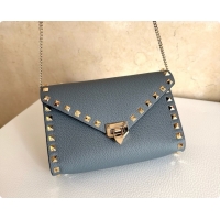 Top Quality Valentino Mini Rockstud Grainy Calfskin Chain Bag 2069 Dusty Blue 2026