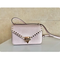 Sophisticated Valentino Small Rockstud Grainy Calfskin Shoulder Bag 2027 Pink 2026