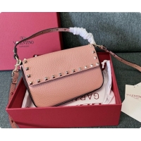 Duplicate Valentino Rockstud Grainy Calfskin Pouch 3022 Pink 2026