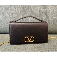 Discount Valentino VLogo Signature Grainy Calfskin Wallet With Chain 2068 Black 2026