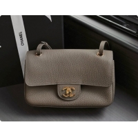 Luxurious Chanel Mini Flap Bag in Grained Calfskin AS6573 Grey/Gold 2026