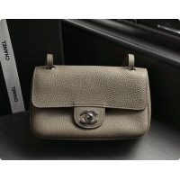 Best Product Chanel Mini Flap Bag in Grained Calfskin AS6573 Grey/Silver 2026