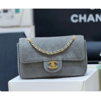 Luxury Cheap Chanel Mini Flap Bag in Suede AS6626 Grey 2026