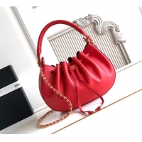 Classic Hot Chanel Small Hobo Bag in Red Calfskin AS6617 2026