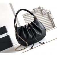 Unique Discount Chanel Small Hobo Bag in Black Calfskin AS6617 2026