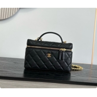 Stylish Chanel Mini Vanity with Chain in Quilted Grained Calfskin CH100813 Black 2026