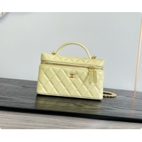 Shoulder Carry Chanel Mini Vanity with Chain in Quilted Grained Calfskin CH100815 Yellow 2026